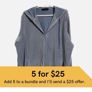 Penningtons full zip velour hoodie.